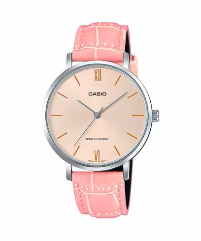 ساعت مچی زنانه کاسیو casio بند چرمی مدل LTP-VT01L-4B